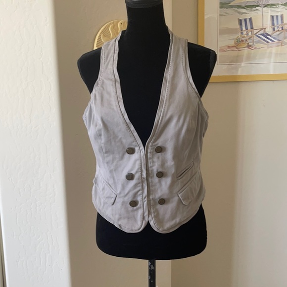 New York & Company 💯% Cotton Taupe Vest SZ 10 - Picture 1 of 14